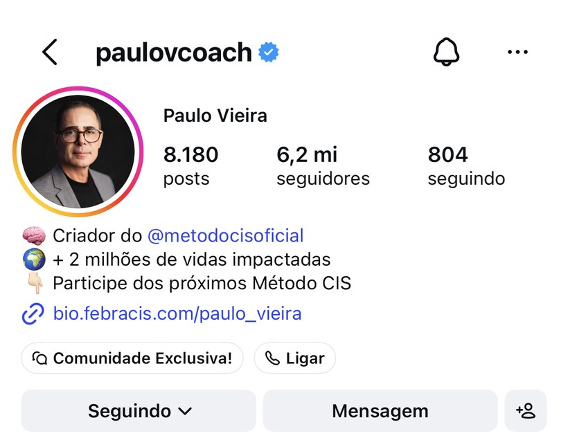 Print do perfil de Paulo Vieira