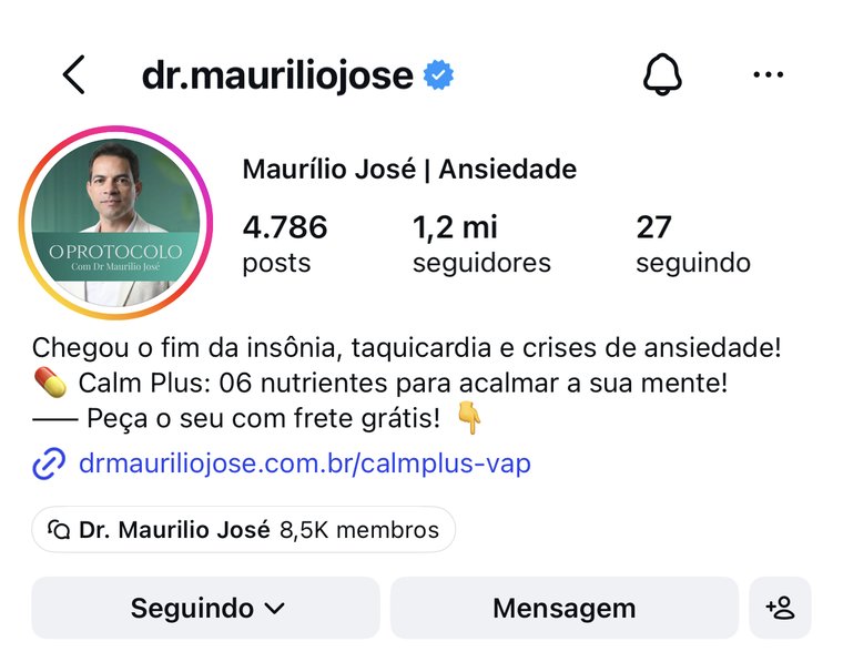 Print do perfil de Dr. Maurilio José