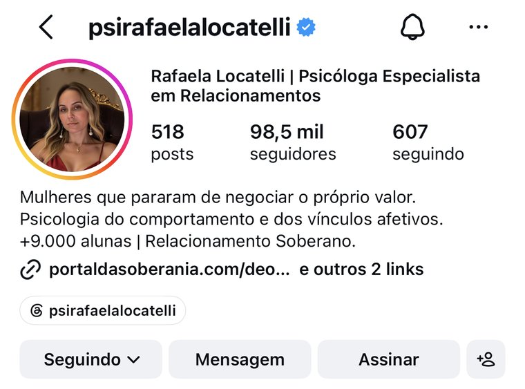 Print do perfil de Rafaela Locatelli