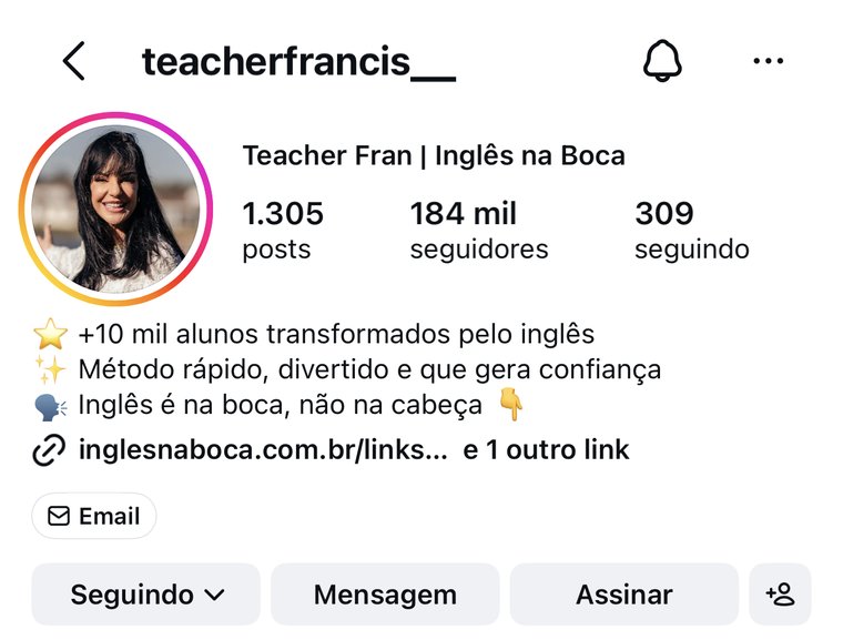 Print do perfil de Teacher Francis