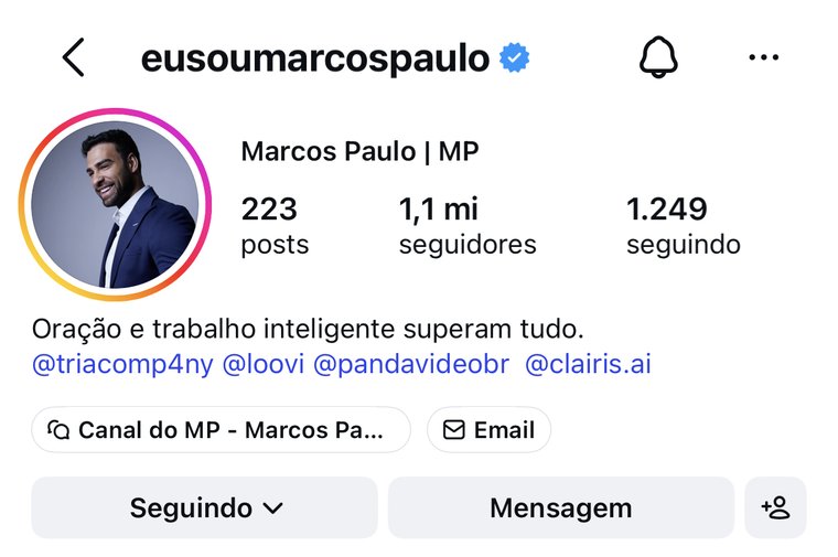 Print do perfil de Marcos Paulo