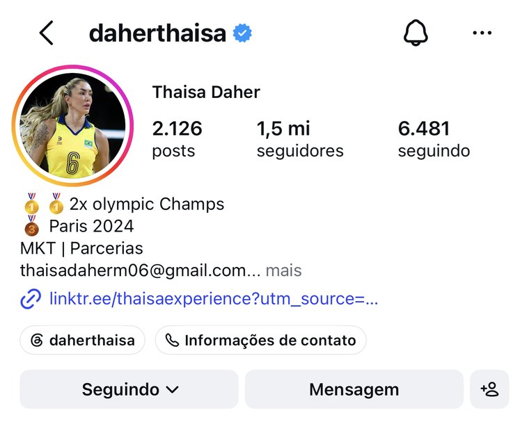 Print do perfil de Thaisa Daher
